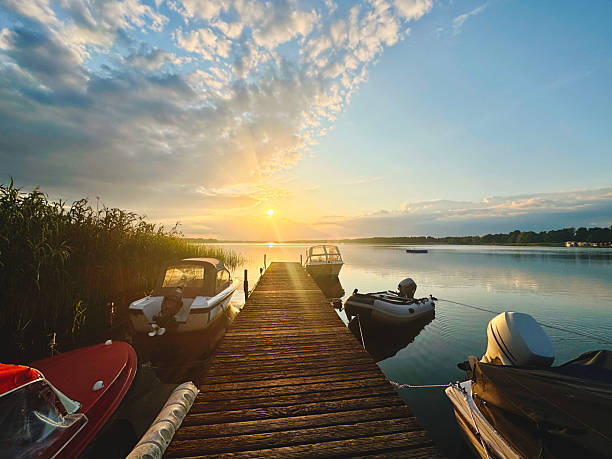 istock Sunset by the lake 2233078040