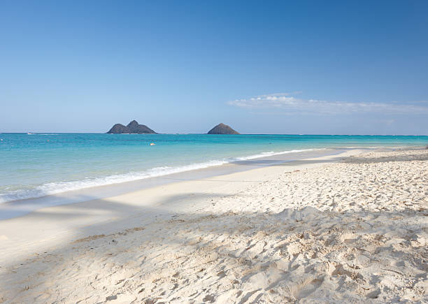 istock Tranquil Tropical Beach Scene with Blue Ocean, Clear Sky, and Isolated Islands 2233088076