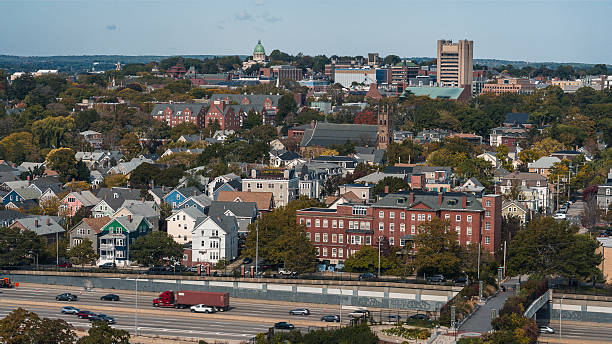istock Colledge Hill, Providence, Rhode Island, highway with traffic on at the front. 2233089957