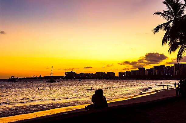pajucara beach maceio  at sunset - AL Brazil