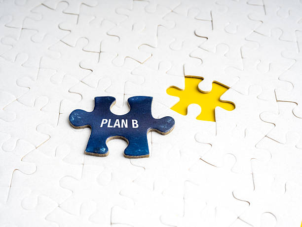 istock Puzzle piece with Plan B next to yellow missing spot on white puzzle background symbolizes alternative solutions, problem solving, strategic thinking, backup plans, and decision-making process. 2233104539
