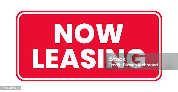 Leasing Sticker Now Leasing Sign Sticker Label Vector Text Stock Illustration ...