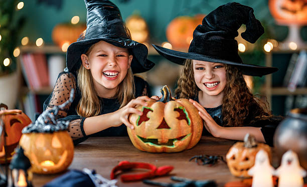istock Two girls are celebrating Halloween 2233108269