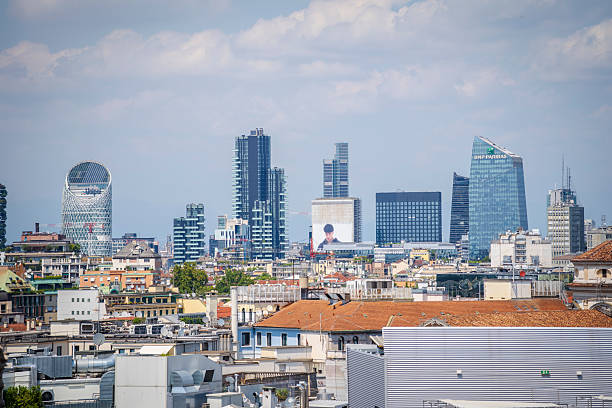 Panoramic cityscape of Milan, Italy