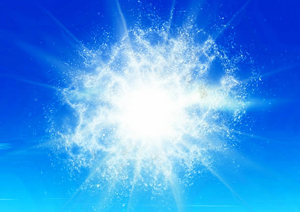 istock 3d illustration of shining stars and rays in a blue sky with text space 2233120383