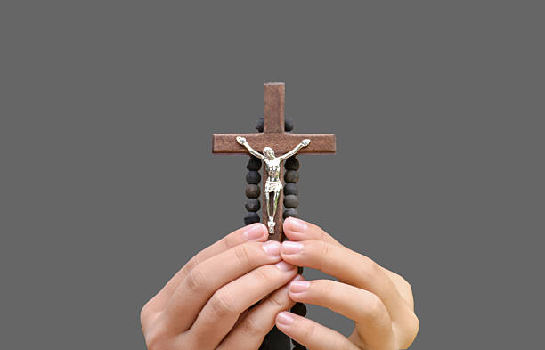 istock Wooden cross or crucifix rosary 2233130033