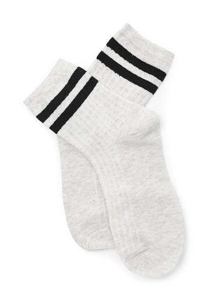 istock Pair of soft socks isolated on white, top view 2233133805