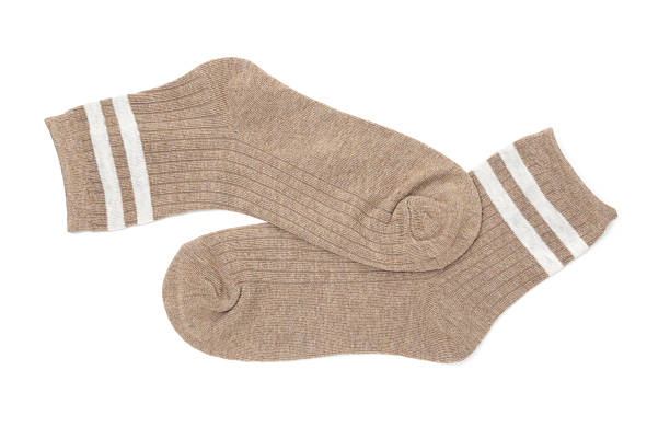 istock Pair of soft socks isolated on white, top view 2233133806