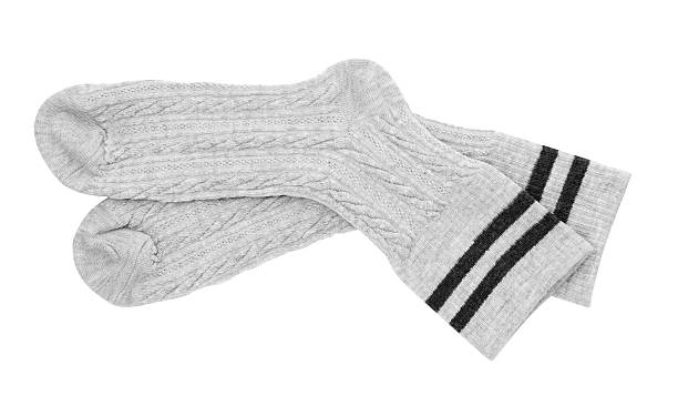 istock Pair of soft socks isolated on white, top view 2233133838