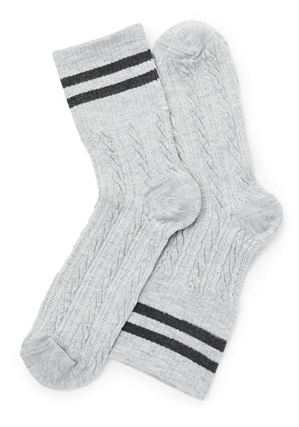 istock Pair of soft socks isolated on white, top view 2233133939