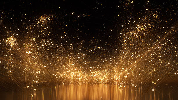 Flying Through Glittering Gold Particles - Abstract Background Image - Christmas, Happy New Year, Glamour