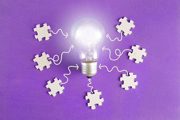 istock Business concept,collaboration,cooperation,teamwork,idea,communication, innovation,human resources,recruitment,team building. Jigsaw puzzle pieces and light bulb. 2233141027