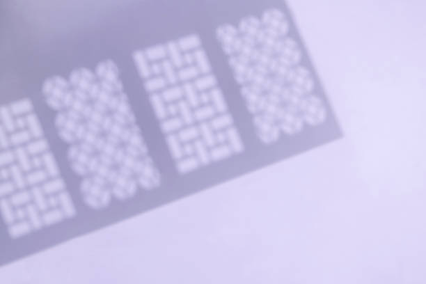 Traditional Korean window frame shadows and copy space.\nChuseok, Lunar New Year image