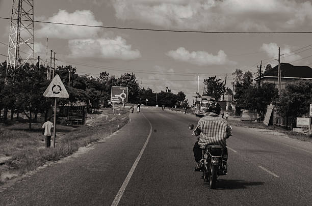 Blurred motion : Motorcyclist at full speed