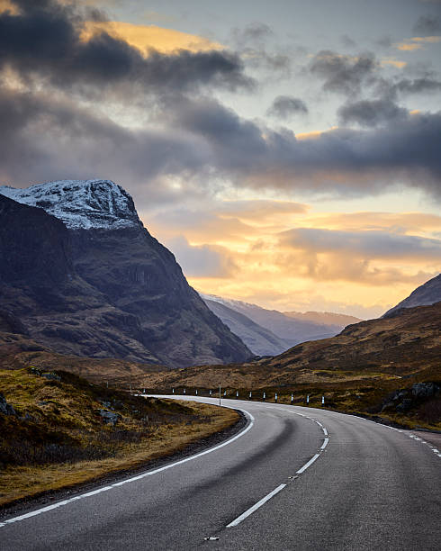 istock Road Glencoe, Scotland, A82 UK during sunset 2233146613