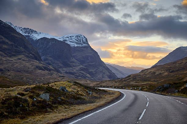 istock Road Glencoe, Scotland, A82 UK during sunset 2233146627