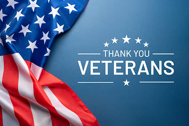 istock Blue background with American flag. 2233147894