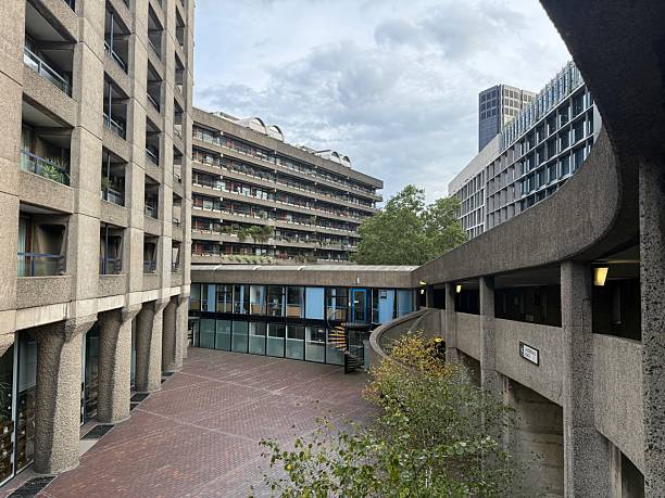 istock Brutalist Architecture and Courtyard at Barbican Estate, London. 2233148332