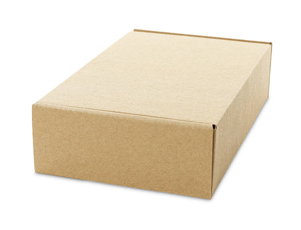 istock One closed cardboard box isolated on white. Mockup for design 2233154054
