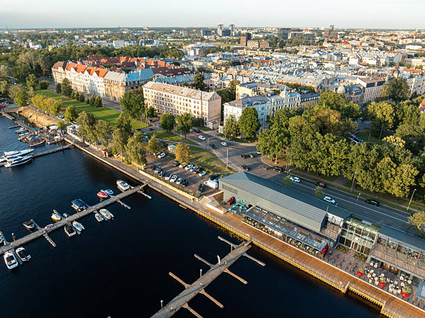 istock Waterfront Marina and Urban Skyline in Riga, Latvia 2233159569