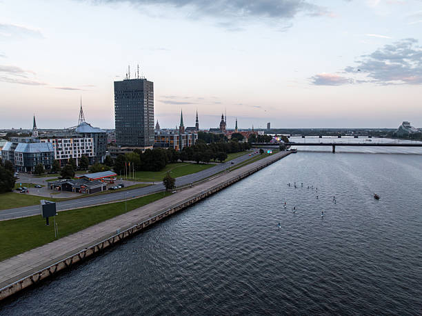 istock Waterfront View of Riga with Daugava River and Paddleboarders 2233159608