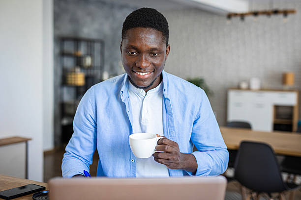 istock Morning routine – remote worker with laptop at home 2233165603