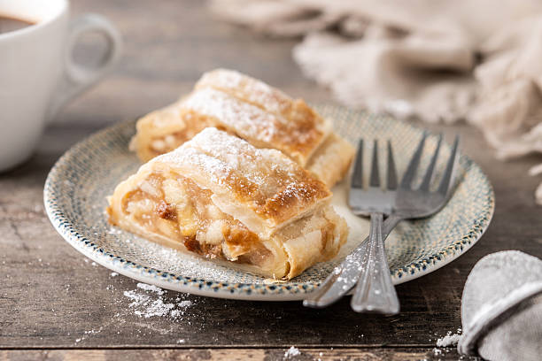 istock Homemade apple strudel slice 2233165728