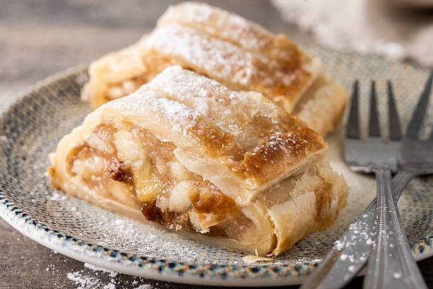 istock Homemade apple strudel slice 2233165792