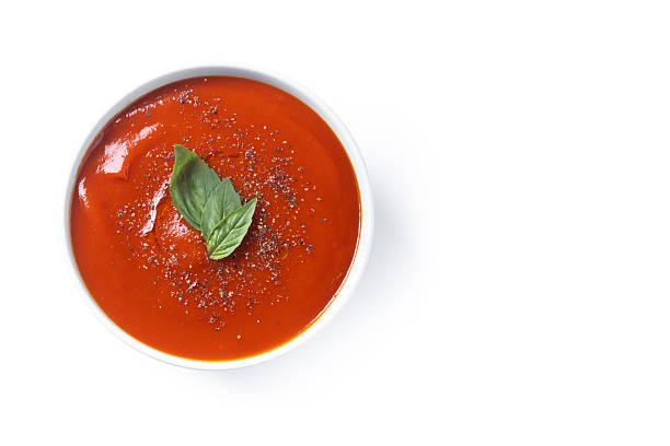 istock Homemade Tomato Soup in bowl with Basil 2233167426