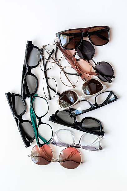 istock Set with different eyeglasses with lenses. Eye care concept 2233170432