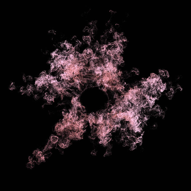 Explosion of fire as a symbol of hell and eternal torment. Explosion. Strength, danger, power, energy. Horizontal image.