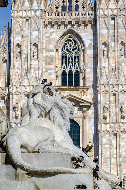 Milan, Italy - August 5, 2025: Milan, Lombardy, Italy: the square known as Piazza del Duomo and the  gothic cathedral