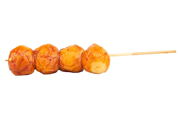 istock Thai Meatballs on White Plate with White Background 2233177252