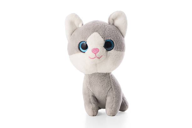 istock Fluffy cat, cute little plush kitten toy, soft and cuddly for play 2233178141