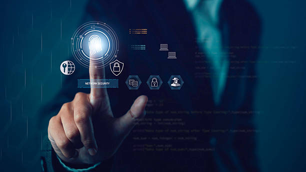 istock Businessman touching virtual fingerprint scan for network access. Concept of cyber security system, identity verification, and data protection in digital technology environment. 2233187888