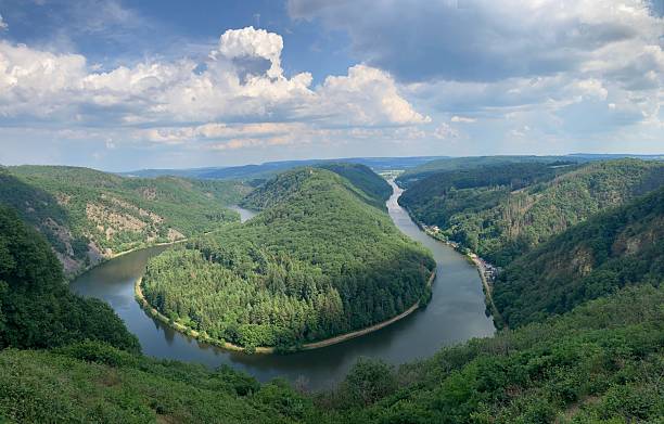 istock Aerial view of river and lush valley 2233191932