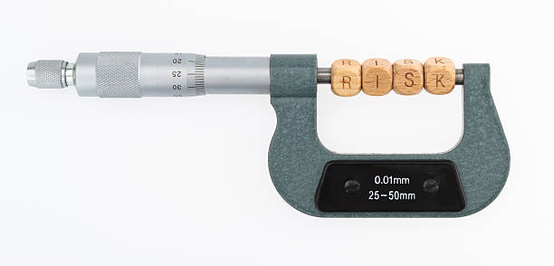istock Measuring the wooden blocks with word risk 2233196547