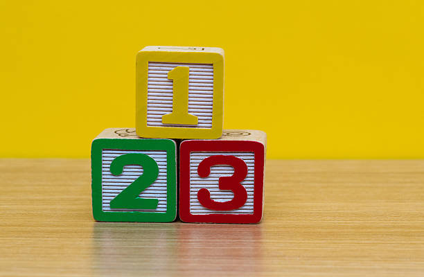 Wooden toy blocks with number 123.