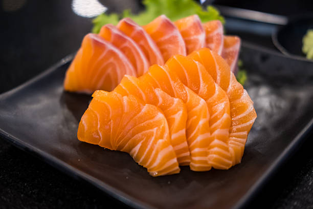 istock Raw salmon slice or salmon sashimi in Japanese style fresh. 2233200187