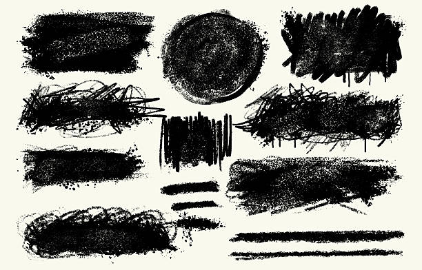 istock Set of vector artistic elements bold paint brush strokes, ink splash, distressed grunge line, watercolor stain, rough paper texture, silhouettes and overlays for creative banners, social media design 2233208410
