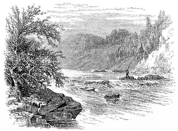 Antique magazine image: Arkansas, Hot Springs, Ouachita waterfalls
