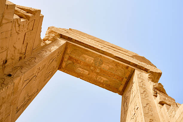 Dendera, Egypt- August 13, 2025: Temple of Hathor at Dendera Temple complex. Gate to the temple complex