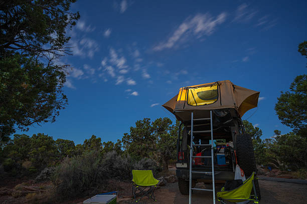 istock Roof tent camping with a Jeep. 2233240818