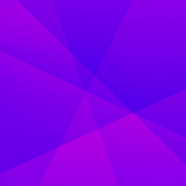 Blue violet purple fuchsia magenta pink abstract background. Geometric shape pattern. Color gradient. Line triangle angle mosaic. Bright neon shiny light glow. Grain noise mesh. Design. Template.