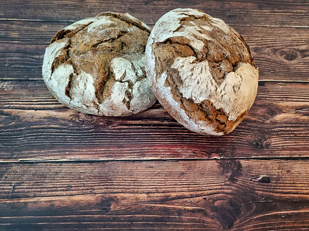Bakery concept, a pair of buckwheat breads with copy space