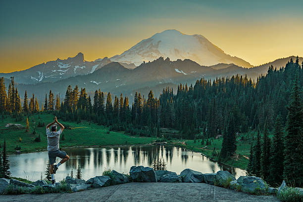 Mountain Yoga Serenity is found at Mount Rainier National Park. The park, established in 1899, preserves the natural and cultural history while offering recreational opportunities.