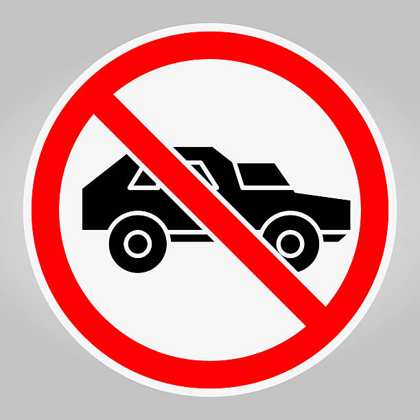 istock No Parking Sign with Car Illustration in Red and White Colors 2233259373