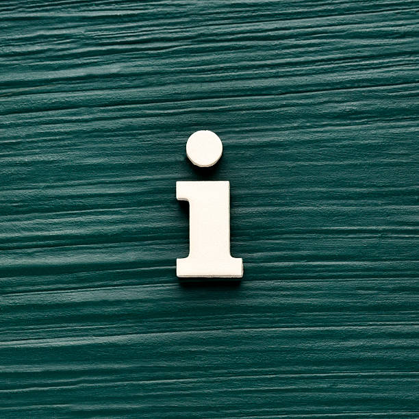 istock Alphabet letter i, white piece on a dark green rustic background 2233260312