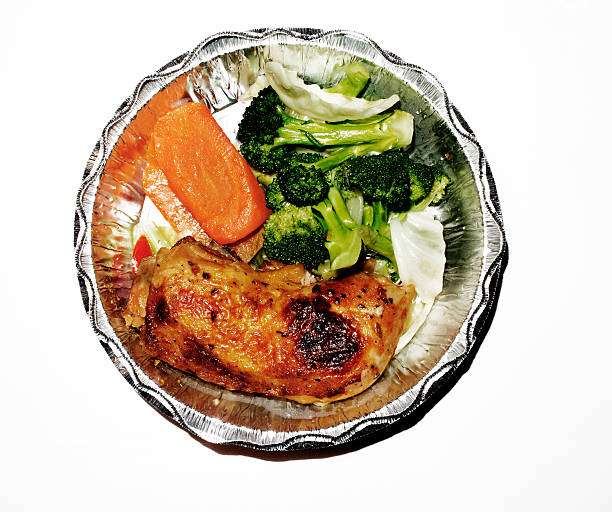 baked chicken leg and veggies