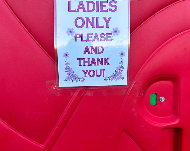 istock Portable Toilets with Sign: Ladies Only Please 2233263616